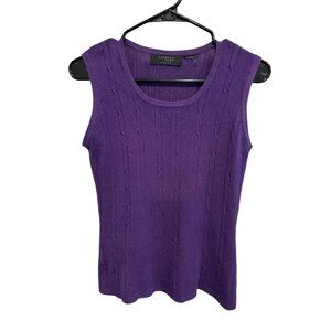 Express Purple Cable Knit Stretch Sleeveless Tank Top Size Small Academia Y2K
